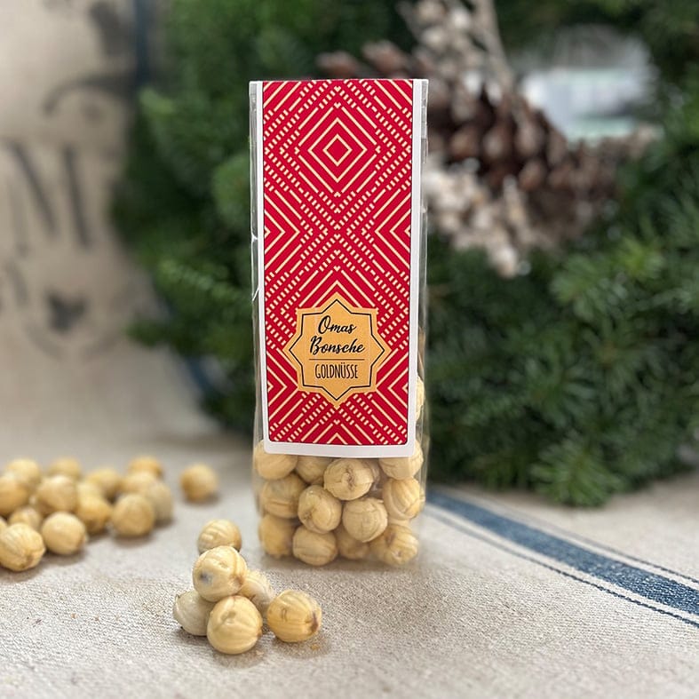Omas Bonsche – Goldnüsse mit Schokofüllung – 100 g