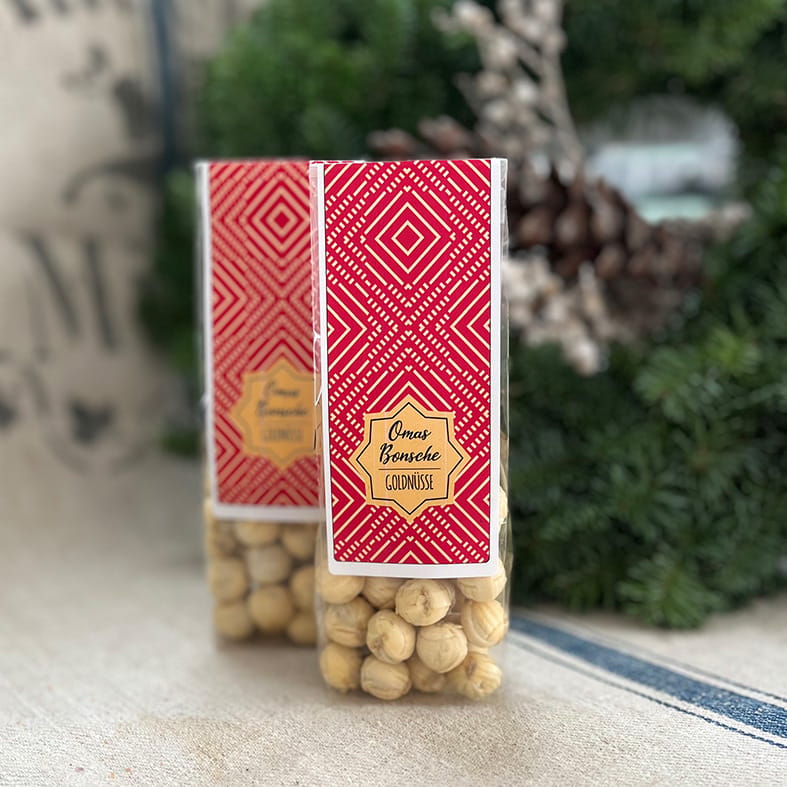 Omas Bonsche – Goldnüsse mit Schokofüllung – 100 g 2