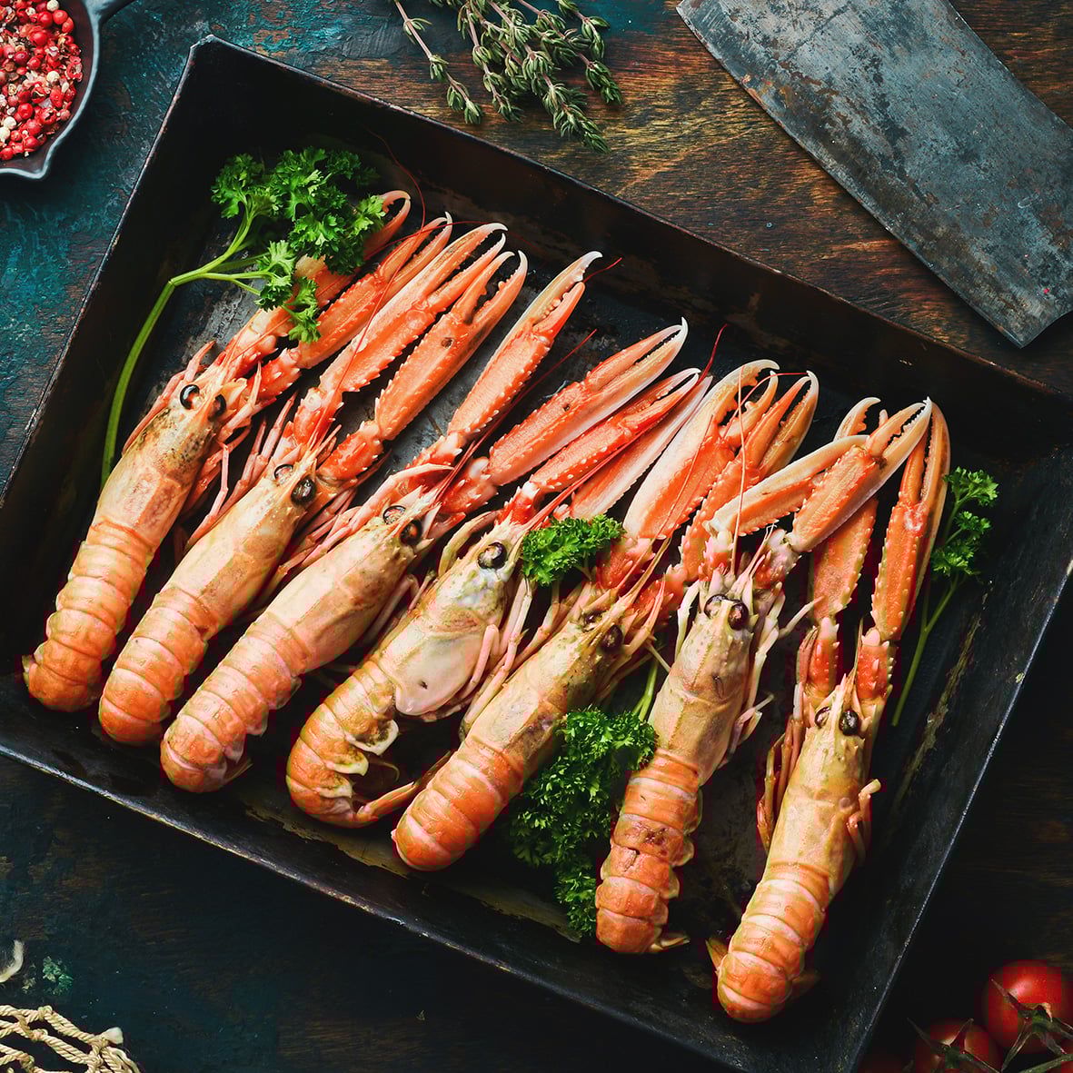 Langostinos, Kaisergranat, mit Kopf/mit Schale/roh, WILDFANG