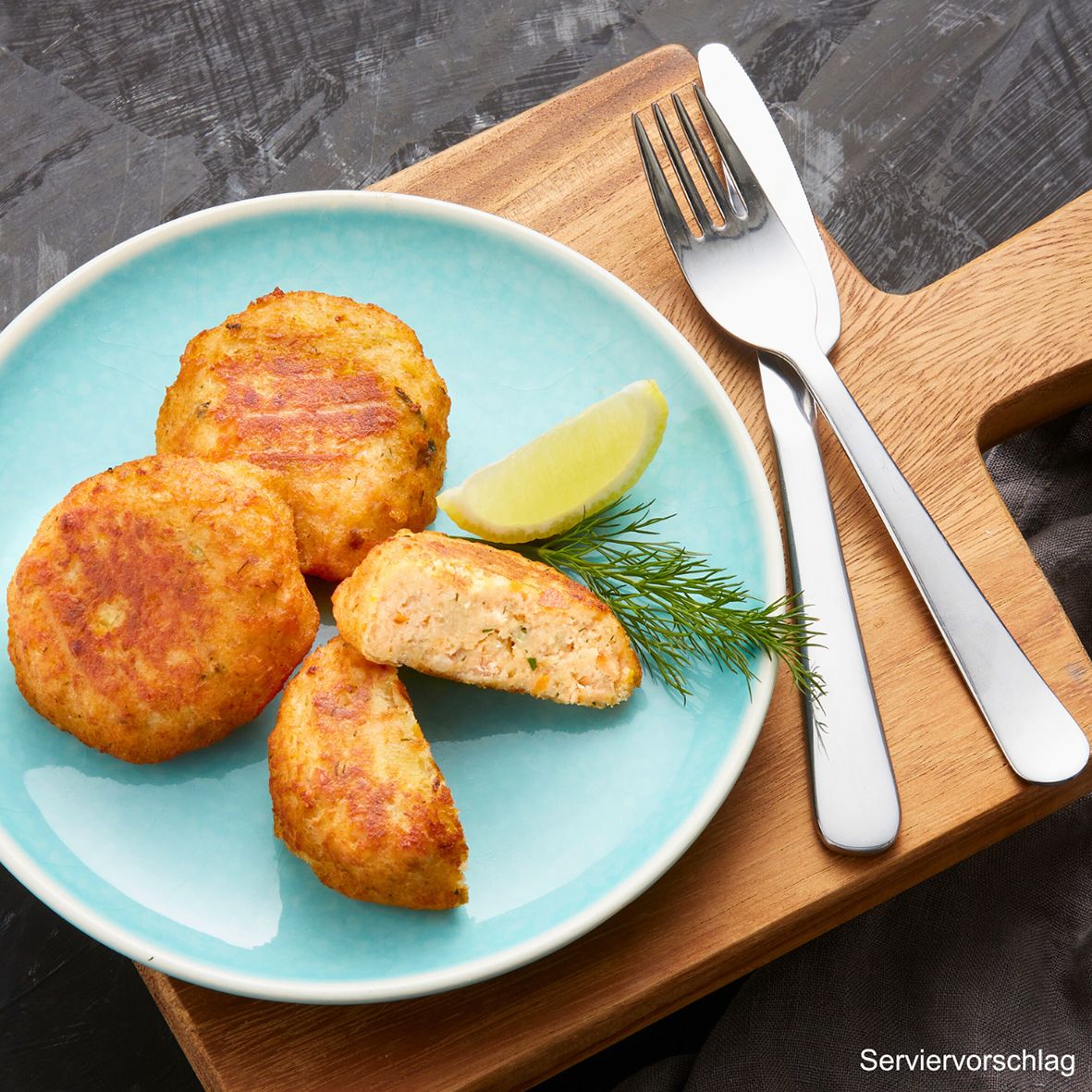 Lachs-Fischfrikadellen, vorgegart, 2 x 80 g