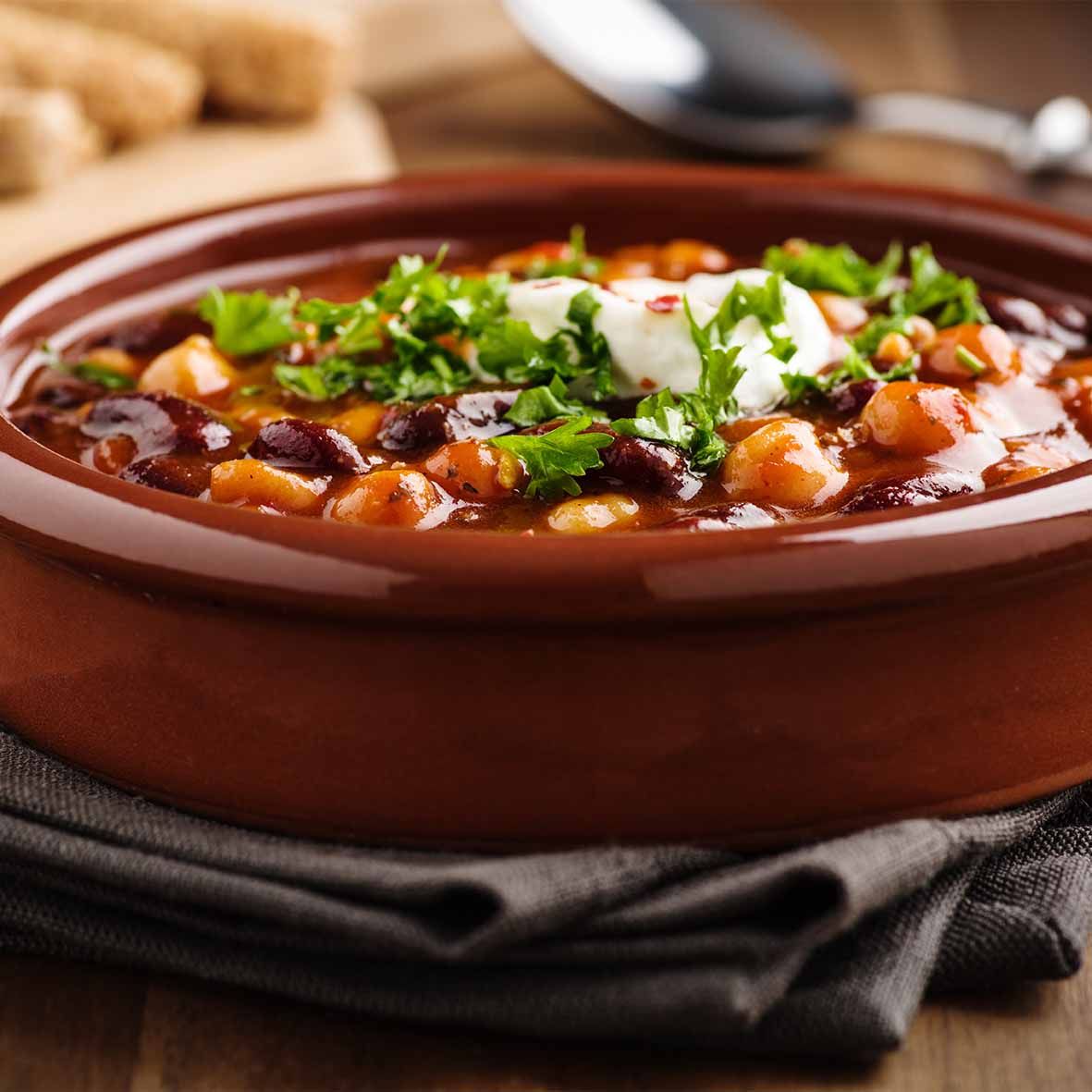 Chili sin Carne – Veganes Chili mit Bohnen, Paprika & Sonnenblumenprotein  (1 x 400 g)