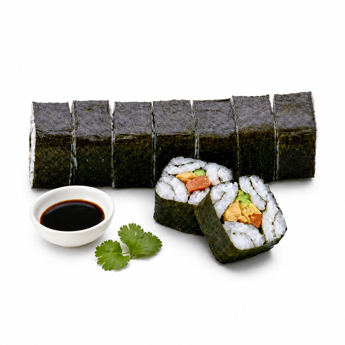 Sushi Maki Squares mit Teriyaki-Lachs und Spargel - 2 x 190 g Rollen 2