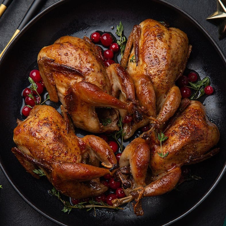 Wachteln, bratfertig ungewürzt, roh (4 x 150–170 g = ca. 600–700 g)   3