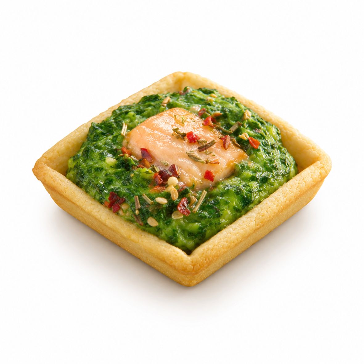Mini Quiche mit Lachs und Spinat, 6 x 25 g 2