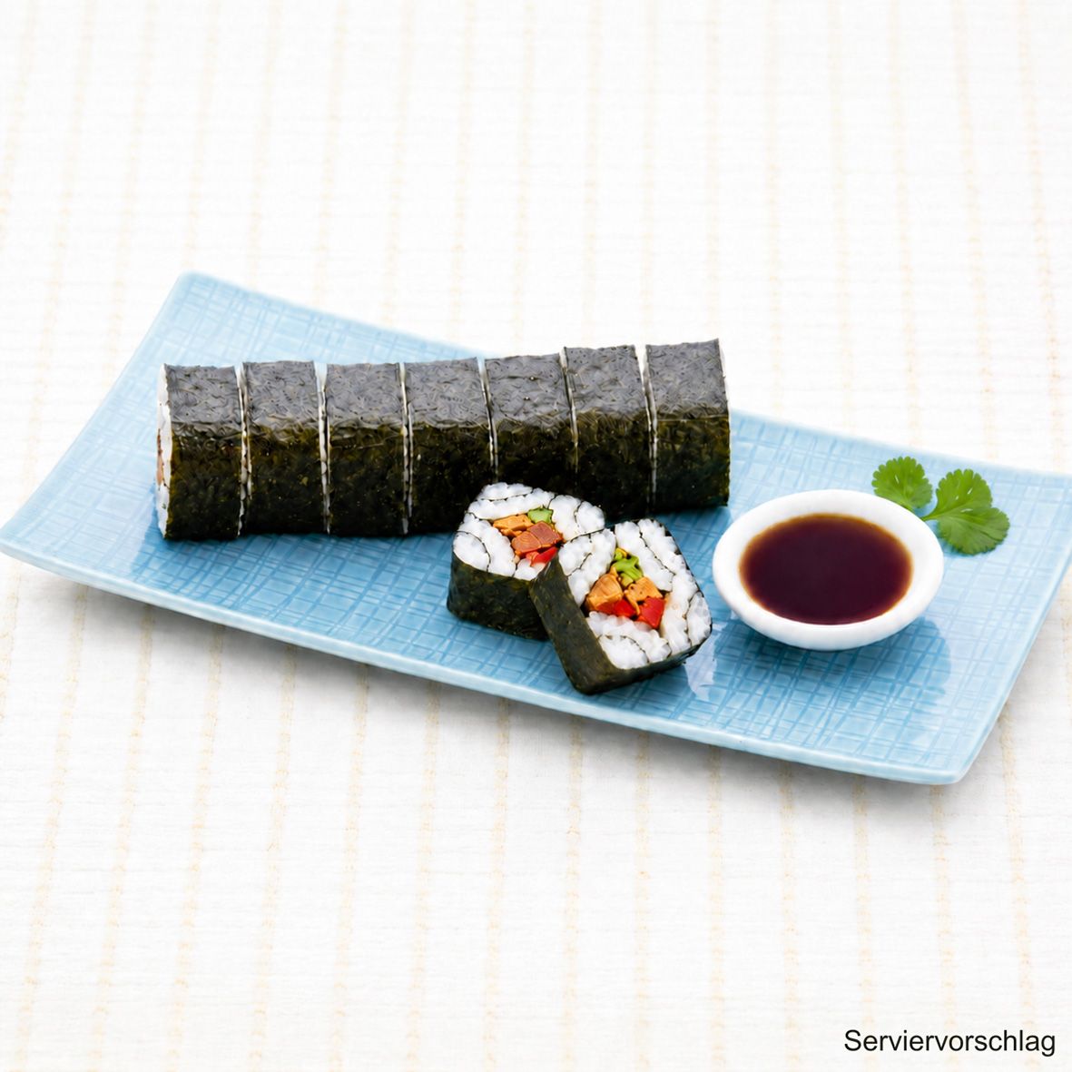 Sushi Maki Squares mit Teriyaki-Lachs und Spargel - 2 x 190 g Rollen