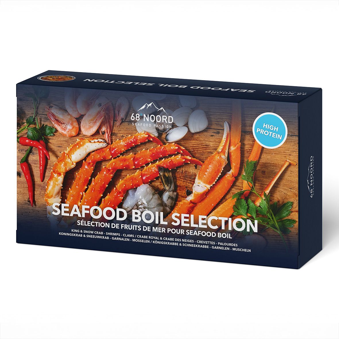 Seafood Boil Selection Box 750 g – Königskrabben, Schneekrabben, Garnelen & Muscheln 2