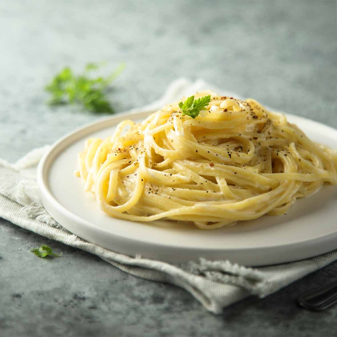 Tagliarini mit Frischei – feine weiße Bandnudeln, servierfertig (2 x 150 g)