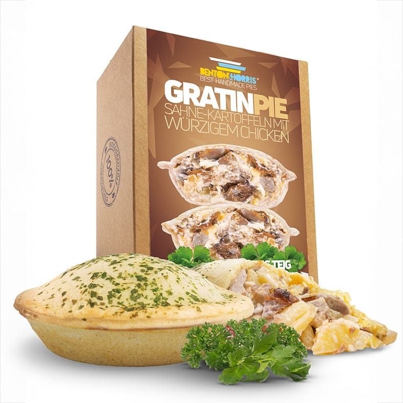 Benton and Horris – Gratin Pie, Gefüllte Dinkelmehl-Teigtasche ca. 220 g  