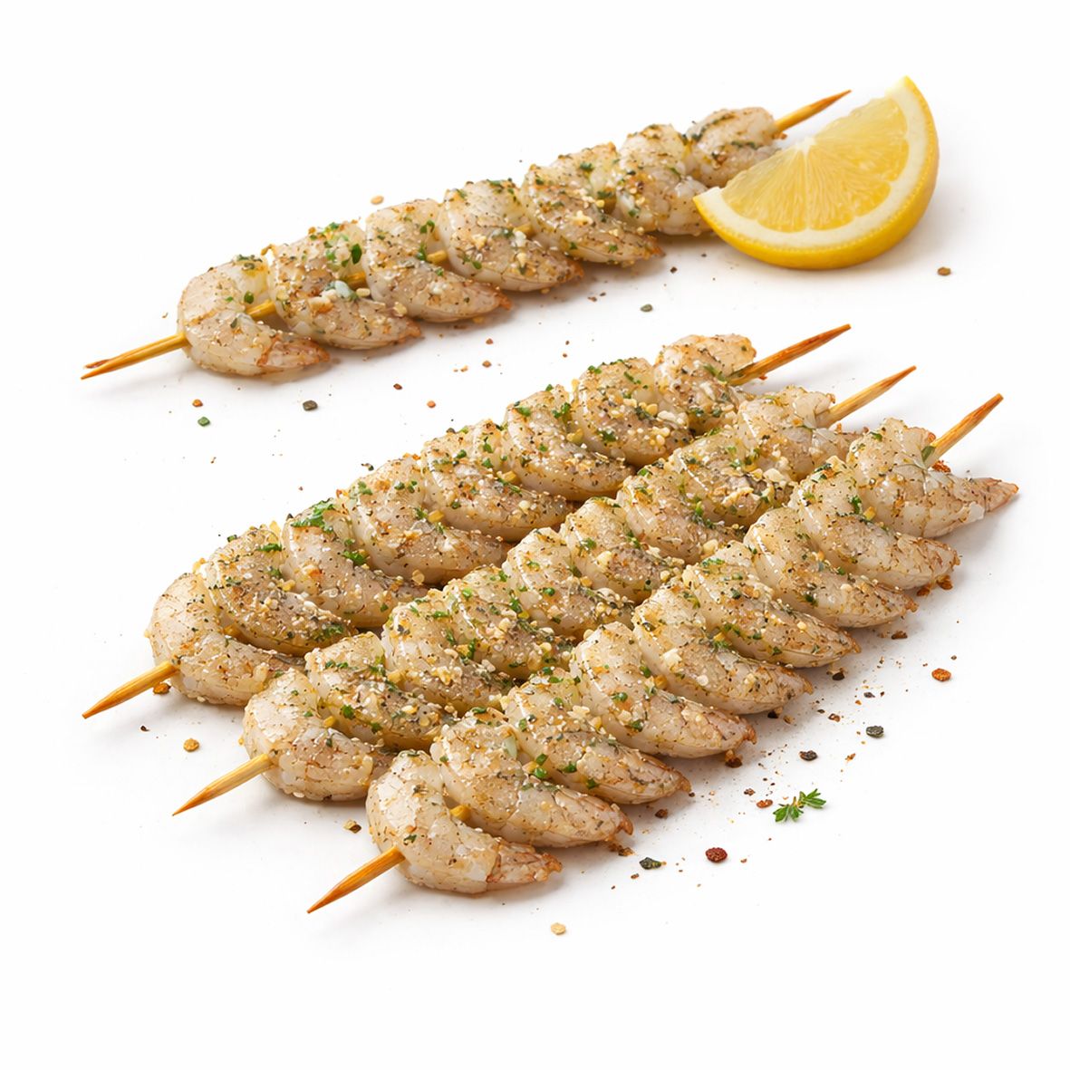 Riesengarnelen- / Tiger Shrimp-Spieße (roh) ohne Kopf, ohne Schale 1 kg (10 Spieße) 2