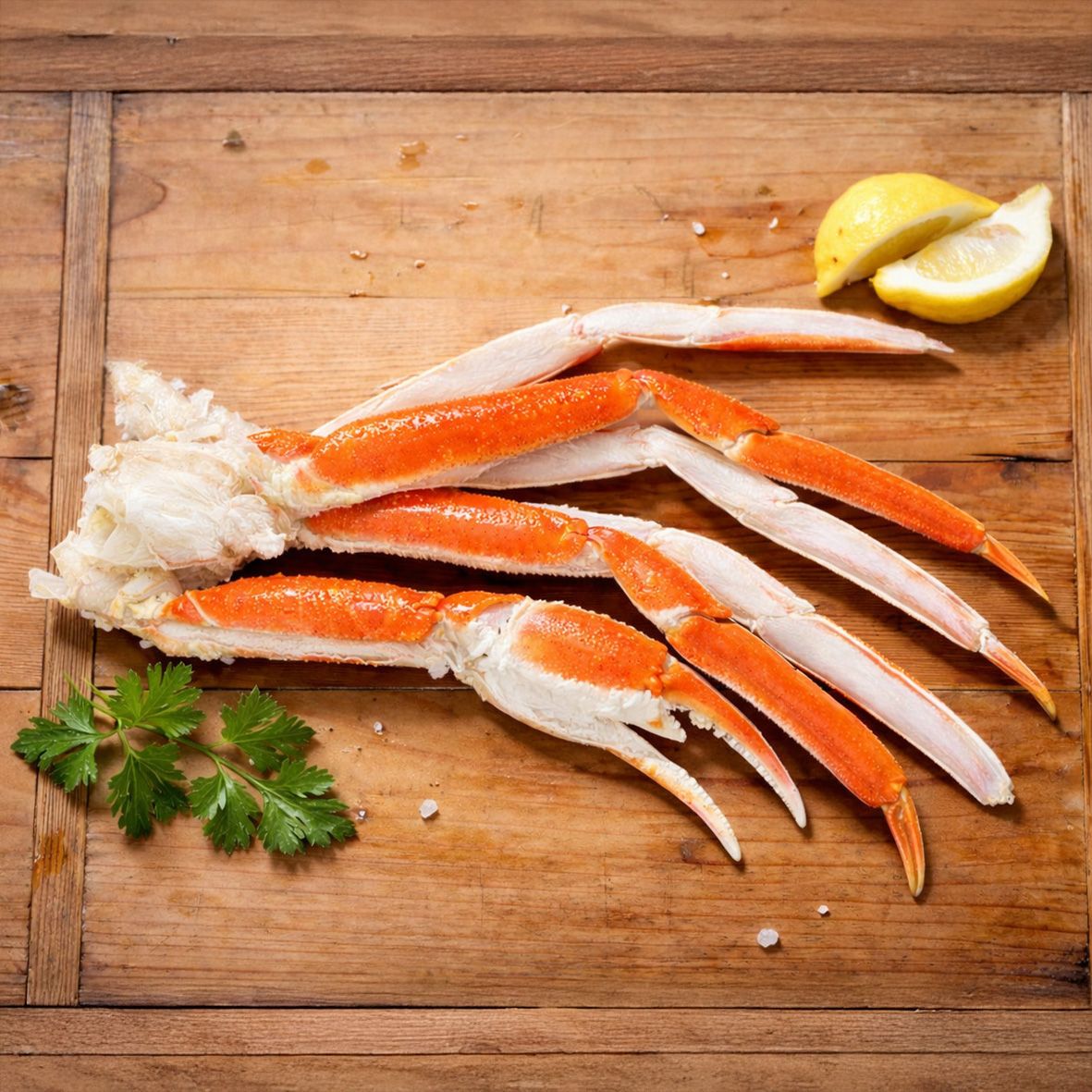 Schneekrabben Beine &amp; Scheren, gekocht, halbiert, tiefgefroren
