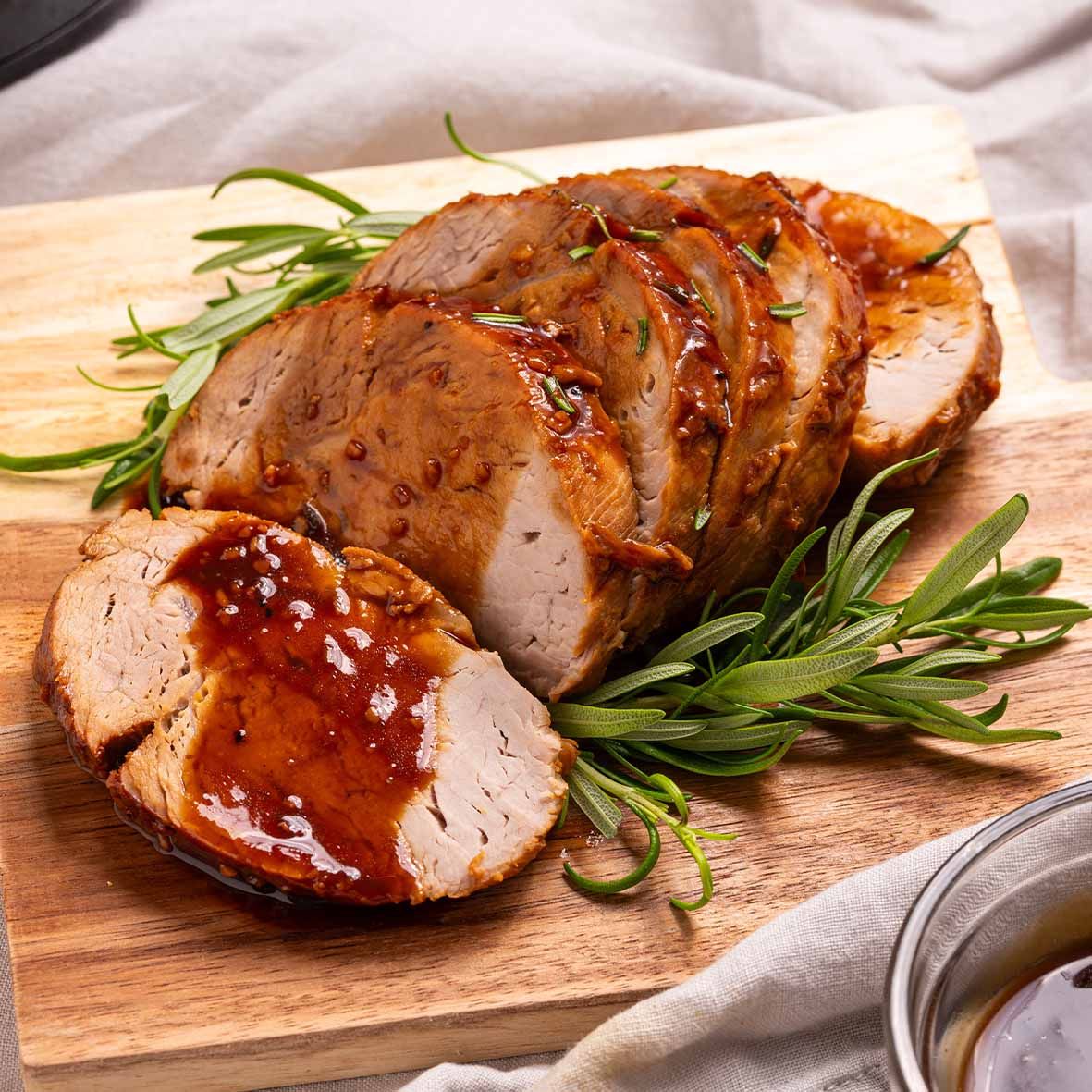Schweinebraten in Bier-Senfsauce – klassischer Braten in kräftiger Sauce (2 x 250 g)