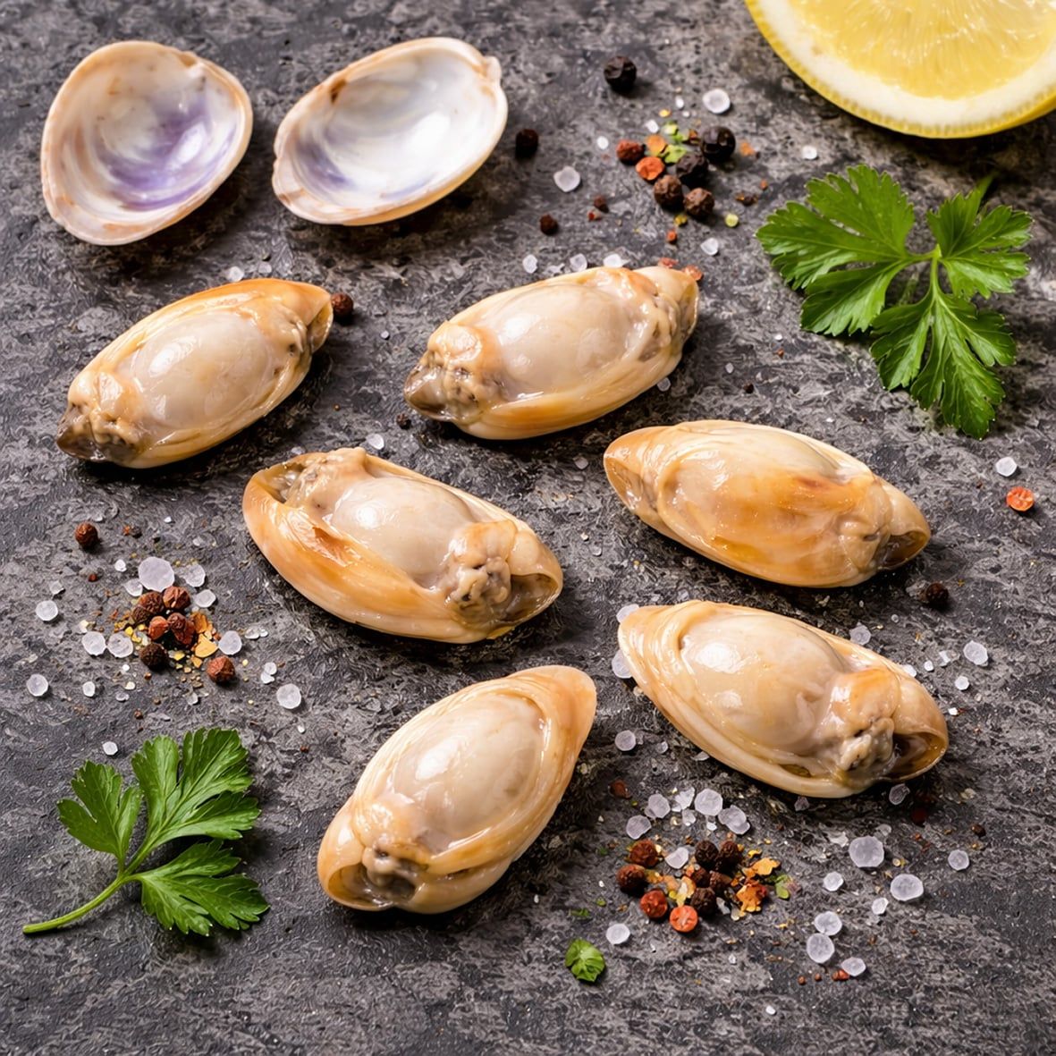 Venusmuschelfleisch, gekocht