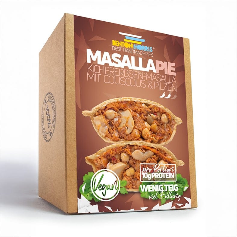 Benton and Horris – Masalla Pie Gefüllte Dinkelmehl-Teigtasche ca. 220 g   2