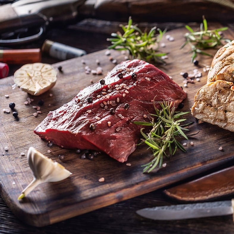 Damhirschrücken – roh, tiefgefroren, ohne Knochen 