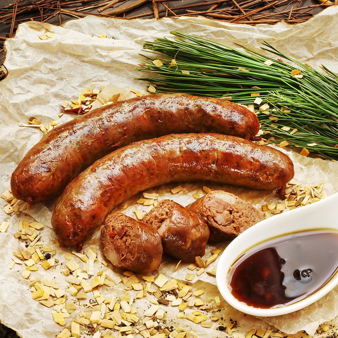 Wild-Bratwurst aus Wildschweinfleisch und Rotwildfleisch, 500g 3