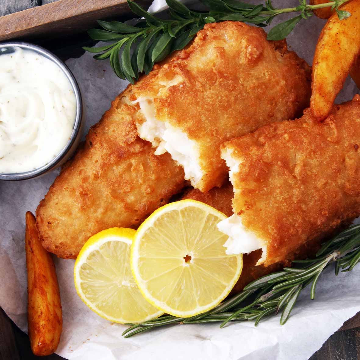 Backfisch Goldbarsch im Bierteig – knuspriges Filet im Bierteigmantel (2 x 100 g)